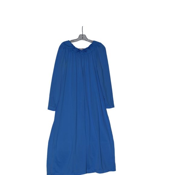 Shadowline (R) Sleep Wear Nylon  Exclusive of Trim Mexico Night Gown Blue M - Picture 2 of 10